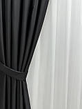 Однотонна штора блекаут (Blackout) Колір: чорний, фото 4