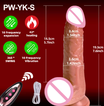 Фалоімітатор 20 см Jiaxing Sumo з пультом Реалістичний мастурбатор з функцією обертання та підігрівом