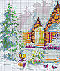 Набір для вишивання за нанесеною на канву схемою "Winter House". AIDA 14CT printed , 30*26 см, фото 5