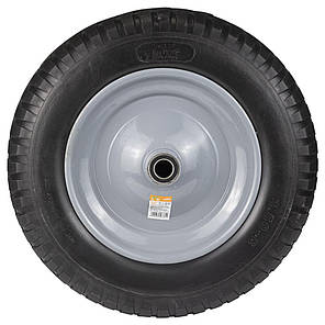 Колесо для тачки безкамерне поліуретанове 14" (3.50-8) 360×85 мм вісь Ø 20 мм довжина 90 мм FLORA (5058364), фото 1