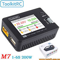 Зарядний пристрій ToolkitRC M7 200W 10A для Lipo LiHV LiFe Lion NiMh Pb акумуляторів балансування розрядка FPV батарей