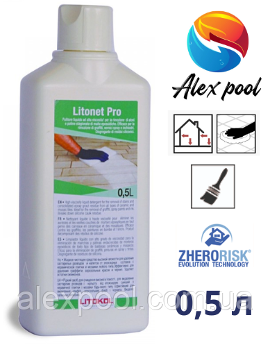Litokol LITONET PRO 0,5 л Очищувач з високою в'язкістю для виведення плям і розлучень, концент LNETPRO0500