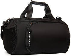 Сумка на плече чорна спортивна дорожня багажна чоловіча тканинна з кишенями 41х25х20 см Lanpad 20824