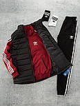 Чоловічий комплект одягу Adidas спортивний костюм Адидас весна-осінь із жилетом осіння 5в1 Туреччина. Живе фото, фото 6