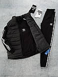 Чоловічий комплект одягу Adidas спортивний костюм Адидас весна-осінь із жилетом осіння 5в1 Туреччина. Живе фото, фото 2