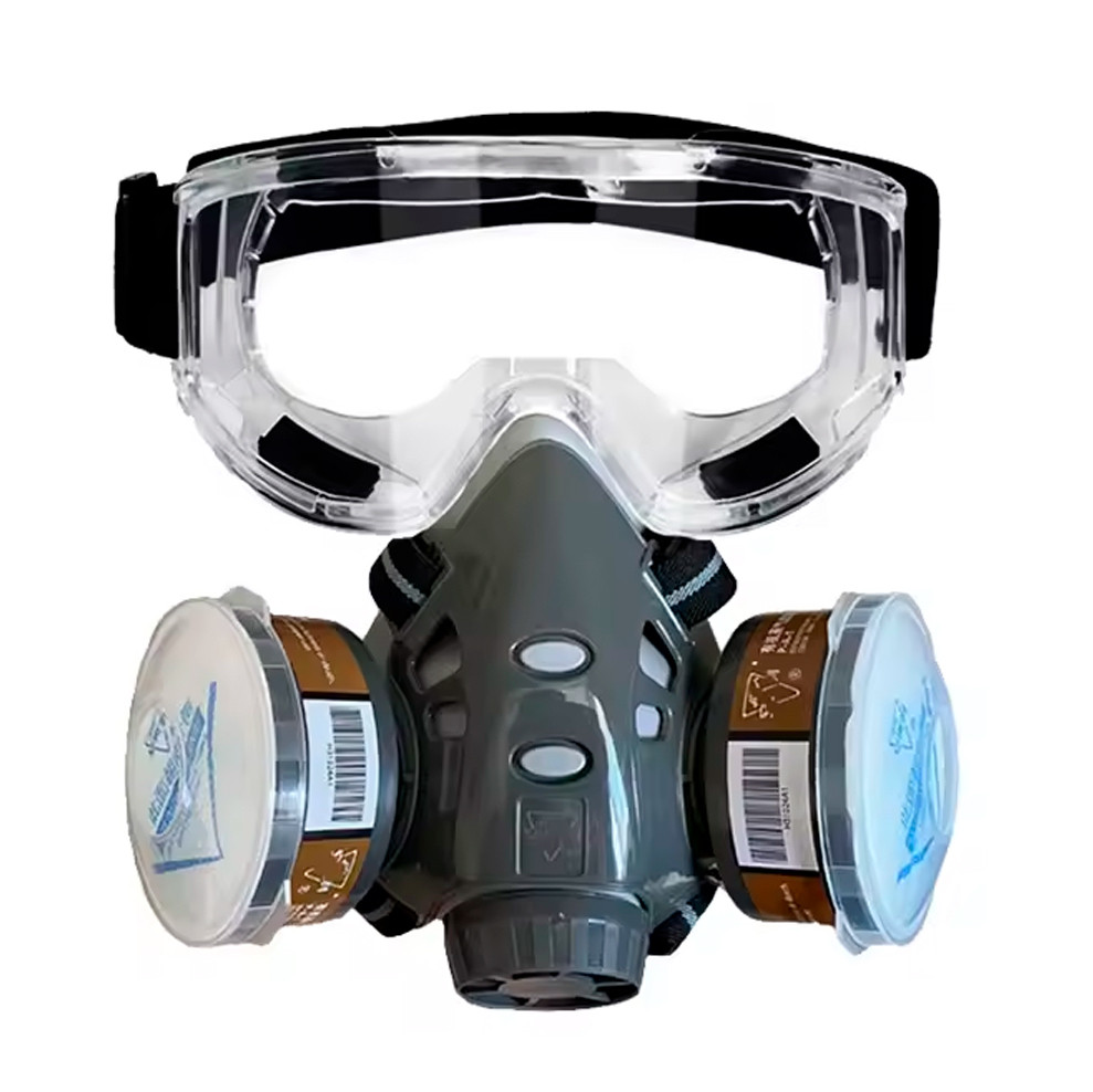 Маска Респіратор з фільтрами Захист від пилу фарби хімікатів Універсальна Прозора