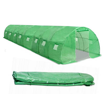 Плівка для садового парника, теплиці, 24 м² (8х3х2м), 140 г/м², армована, зелена, довговічна, Польща