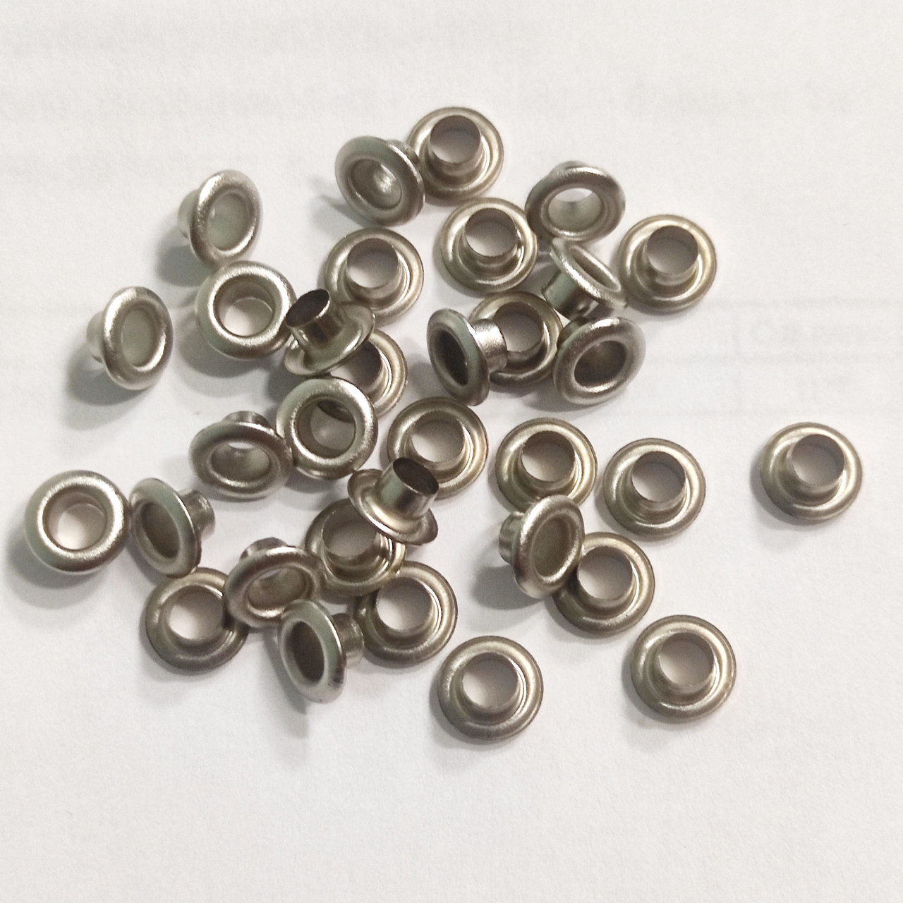 Люверси металеві без шайби 4,3 ми колір срібло 100 штук, фото 1