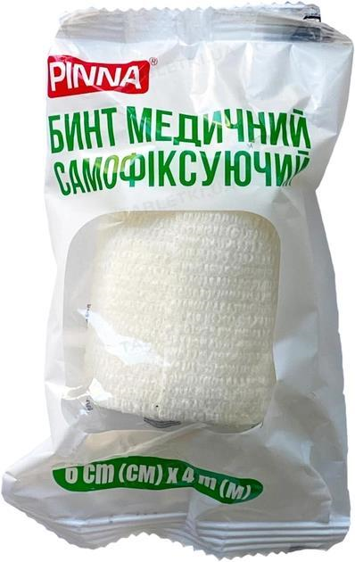 Бинт медичний самофіксуючий, білий 6 см х 4 м, Pinna