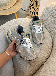 Жіночі кросівки New Balance 9060 Sea Salt beige Нью Баланс бежеві коричневі замшеві весна літо осінь