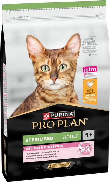 Purina Pro Plan Sterilised Delicate корм для стерилізованих кішок з делікатним травленням 10 кг (курка), фото 1