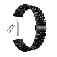 Браслет / ремешок для классических и СМАРТ часов. Цвет ЧЕРНЫЙ. Ширина 20 и 22 мм