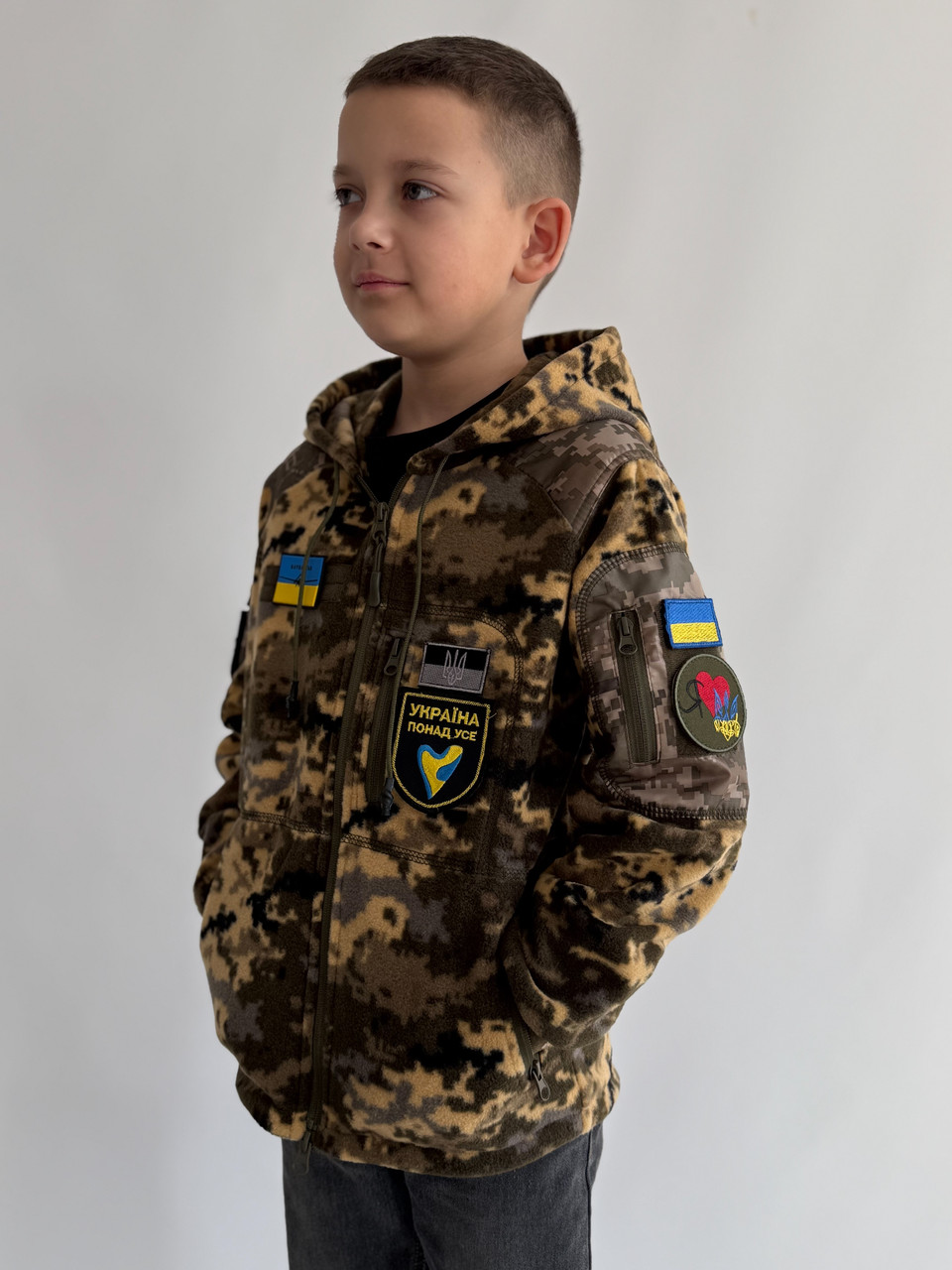 Кофта КORKA дитяча з липучками, фліс 260 gr/m, піксель
