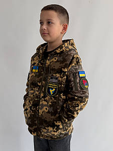 Кофта КORKA дитяча з липучками, фліс 260 gr/m, піксель