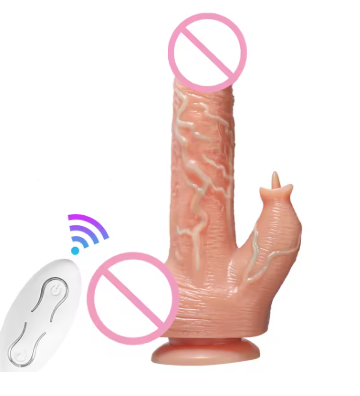 Фалоімітатор Jiaxing Sumo 20 см з дистанційним керуванням імітацією язика підігрів обертання та збільшення