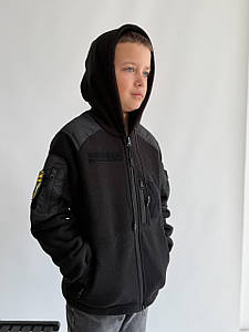 Кофта КORKA дитяча з липучками, фліс 260 gr/m, чорна