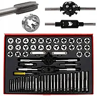 Набір мітчиків та плашок 60 шт. Kraft&Dele KD10251 для нарізання різьби в металлі