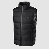 Жилет з підігрівом термо XXL чорна від Павербанку USB з нагрівальним елементом з електропідігрівом, фото 2