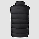 Жилет з підігрівом термо XXL чорна від Павербанку USB з нагрівальним елементом з електропідігрівом, фото 4