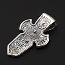 Срібний хрестик оберіг чоловічий з архангелом Михаїлом. Православний кулон хрест з янголом охоронцем, фото 9