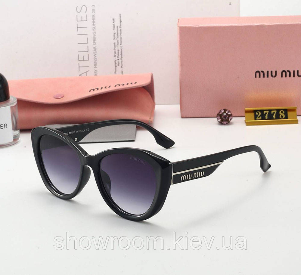 Жіночі сонцезахисні брендові окуляри Miu 2778 black
