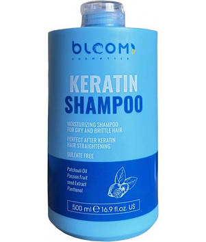 Зволожуючий безсульфатний шампунь Bloom Keratin Moisturizing Shampoo 500 мл