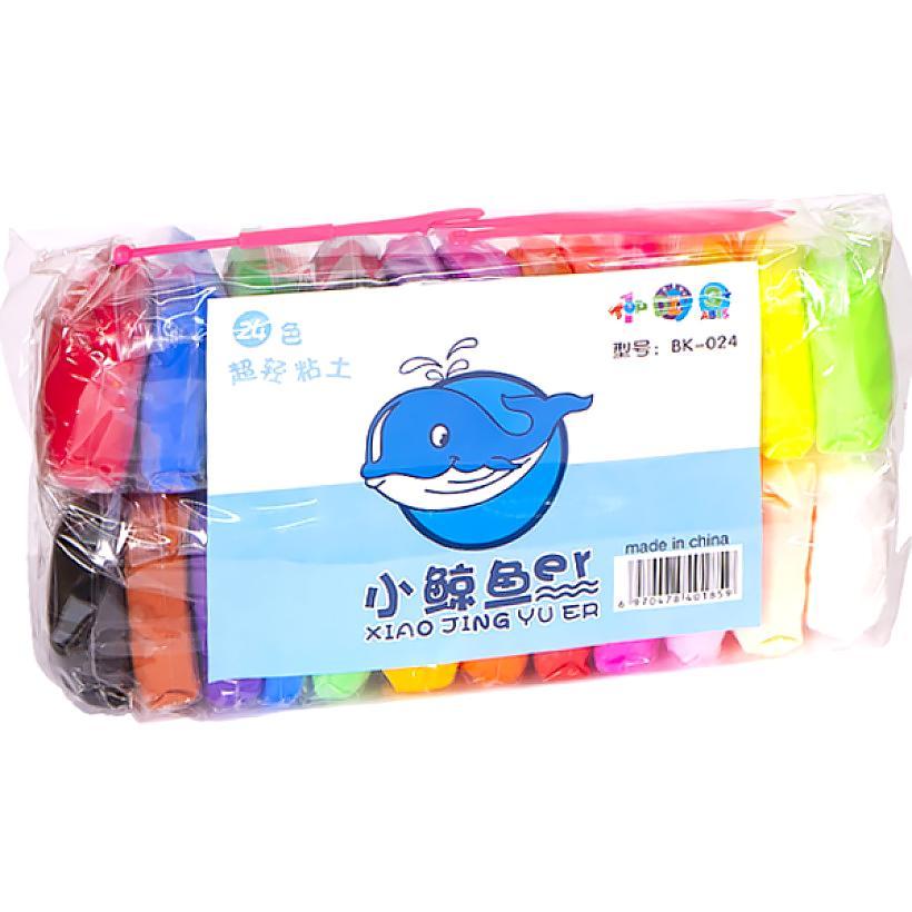 Моделін 24 кольори 10 грамів + стеки, повітряний пластилін для ліплення