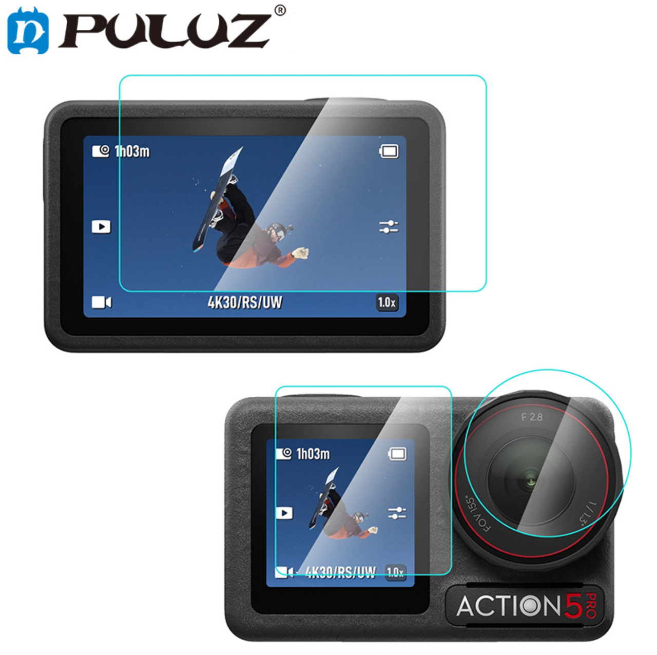 Захисне скло для DJI Action 5 Pro Puluz PU958T