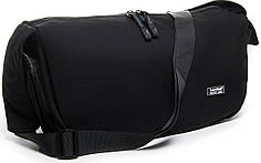 Сумка на плече дорожня багажна чорна легка тканинна з кишенями 45х20х20 см Lanpad 19285