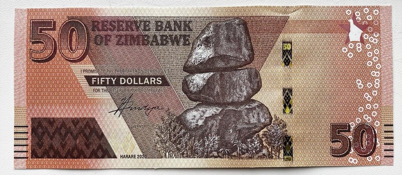 Банкнота Зімбабве 50 доларів 2020 р. UNC, фото 1