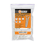 Дюбель-ялинка (затискач) для плоского кабелю Polax 8 х 4 мм білий (37-058), фото 2