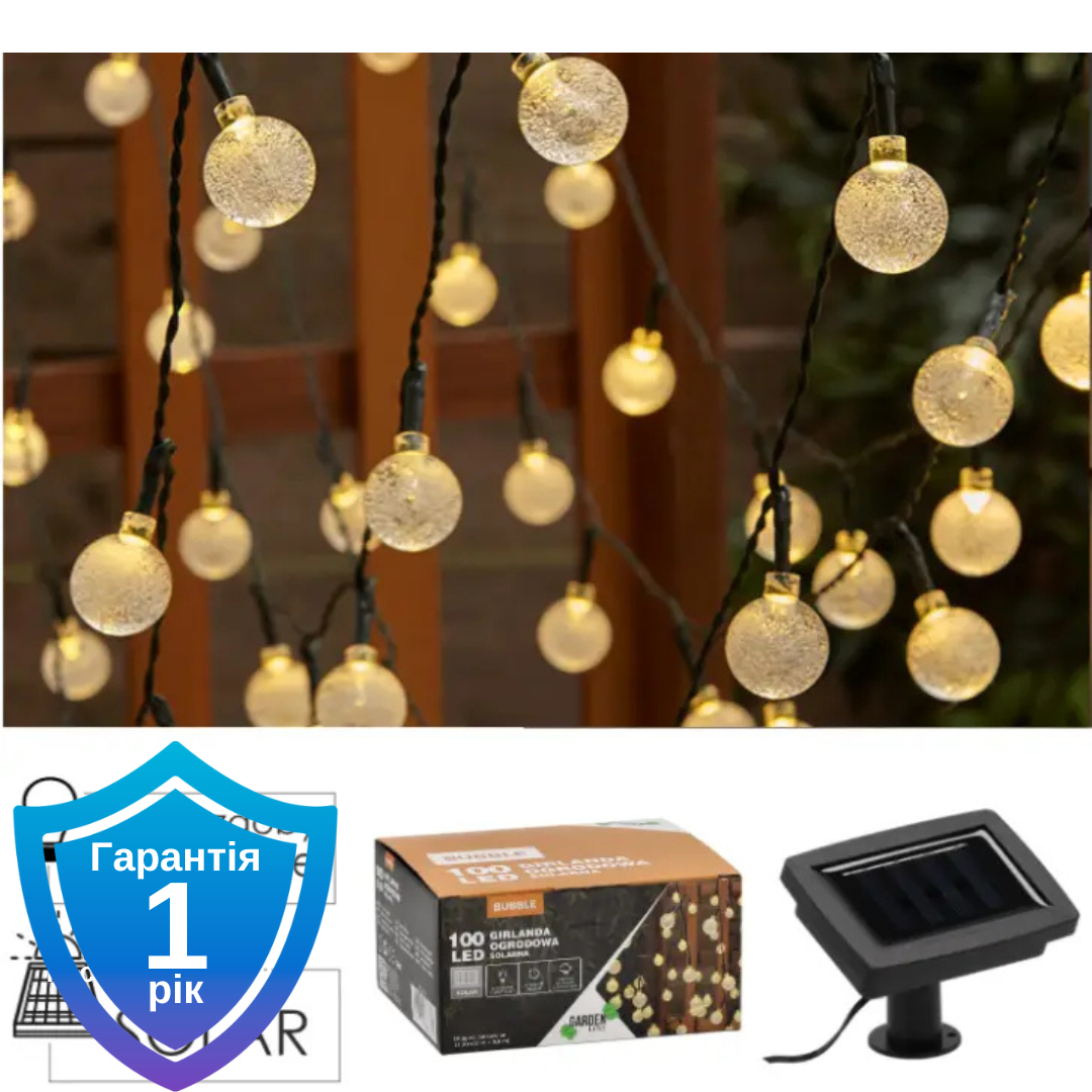 Гірлянда на сонячній батареї GardenLine SOL3774 100 LED 11,9 м водонепроникна