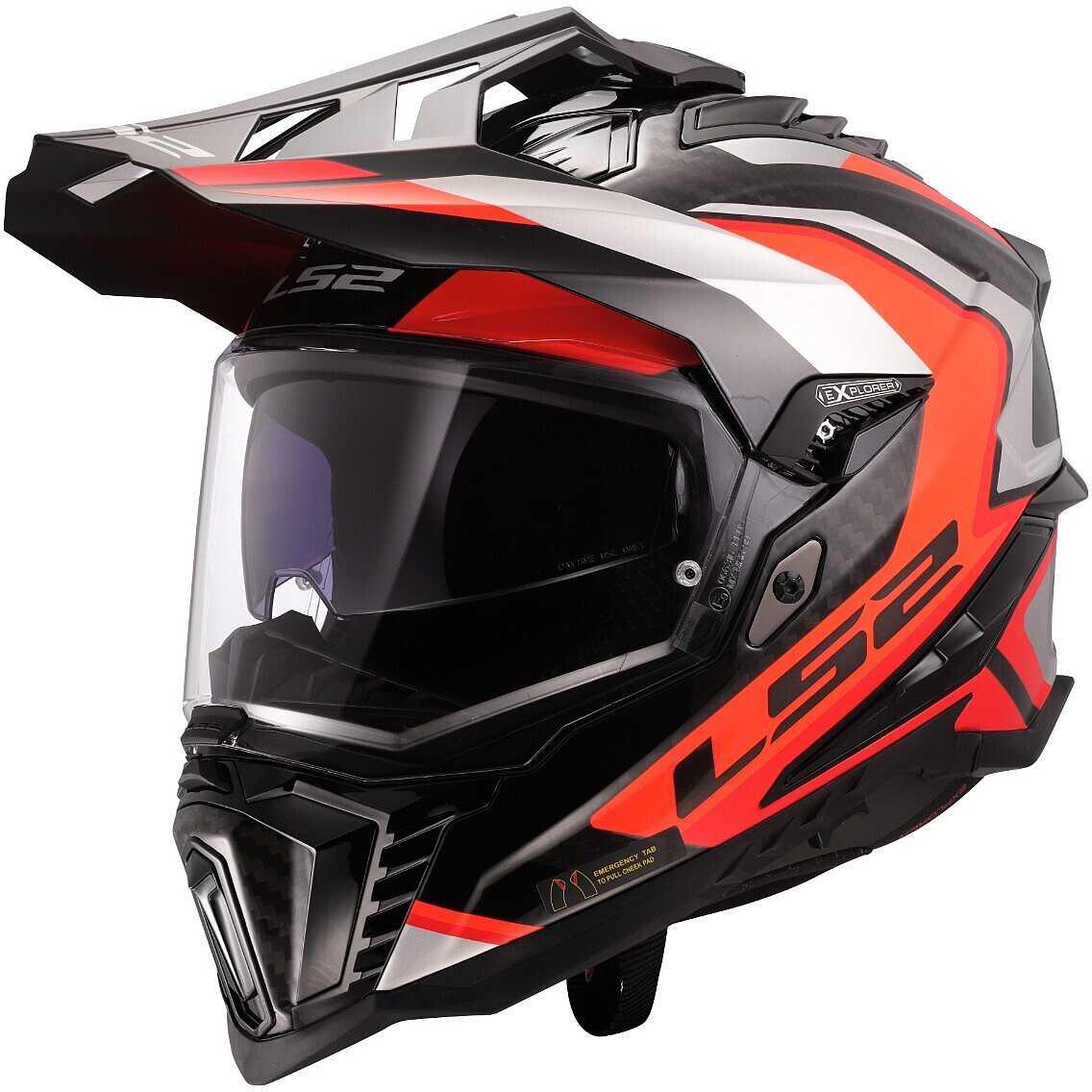 Мотошолом LS2 MX701 Explorer Carbon Frontier II Orange, фото 1