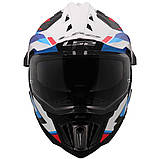 Мотошолом LS2 MX701 Explorer Carbon Frontier II White Blue, фото 3