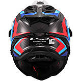 Мотошолом LS2 MX701 Explorer Carbon Frontier II White Blue, фото 2