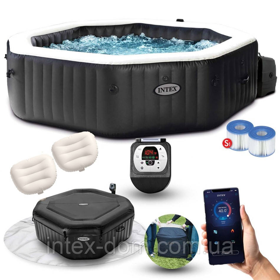 Надувний джакузі - СПА Intex 28462 (218 х 71 см) (6 місць: 3 р/год - 1 741 л/год, аеро, гідро), фото 1