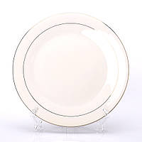 Тарілка для сублімації біла 20 см (золотий обідок)