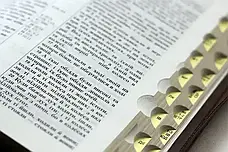Укр. Біблія великого формату Огієнко (чорна, орнамент, шкірзам, блискавка, золото, індекси, 18х25), фото 6