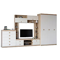 Вітальня Еверест Соната 1 (модульна — 3 елементи) сонома+білий (EVR-2236)