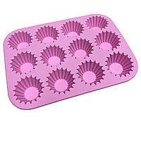 Форма для випікання кексів силіконова 31х23,5х2,5 см A-PLUS 1968 рожевий