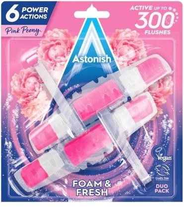 Блоки для чищення унітазів Astonish з ароматом півонії 2 шт, фото 1