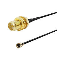 Кабель перехідник RP-SMA - IPEX мама-мама пигтейл подовжувач для антен 15 см, 50 Ом, для GSM, GPS, Wi-Fi