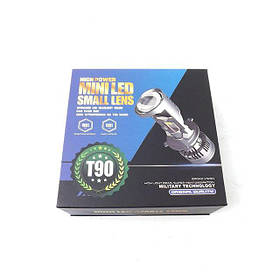 Лампи автомобільні LED H4 Лінзи 12 V T90 120W/12000LM/6000K радіатор+кулер 3570 Chip