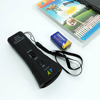 Отпугиватель собак Ultrasonic Dog Chaser ZF853E з фонариком захист від собак.