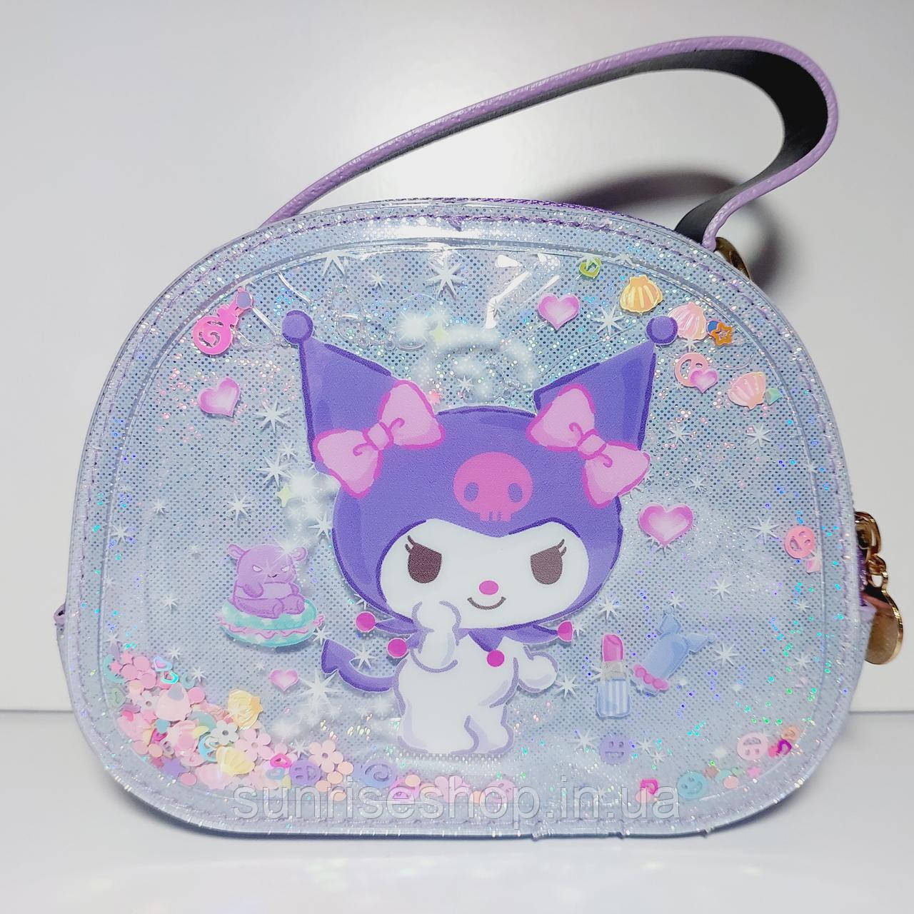 Дитяча лакова сумочка з плаваючіми блискавками для дівчинки довга регульована ручка