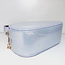 Дитяча лакова сумочка з плаваючіми блискавками для дівчинки довга регульована ручка, фото 4