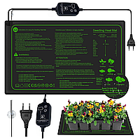 Теплий килимок для розсади з термостатом і регулюванням температури, вологозахист, 25x52см 20Вт