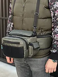 Сумка спінінгіста (поясна/плечова) VA R-97, (30х18х18 см) (хакі)