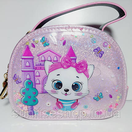 Дитяча лакова сумочка з плаваючіми блискавками для дівчинки довга регульована ручка, фото 1