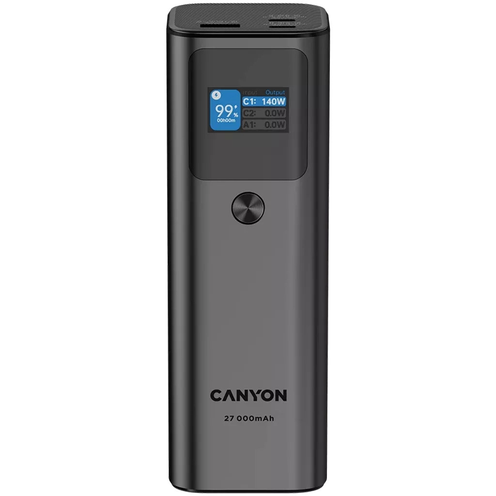 УМБ Повербанк PowerBank Canyon PB-2010 27000mAh PD/3.1/140Wh, in/out2xUSB-C PD/140W, outUSB-A/22.5W